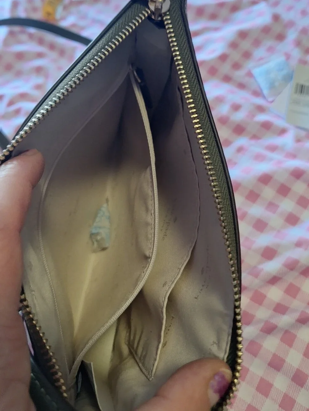 kate spade Olive Green Leather Crossbody with Gold Hardware